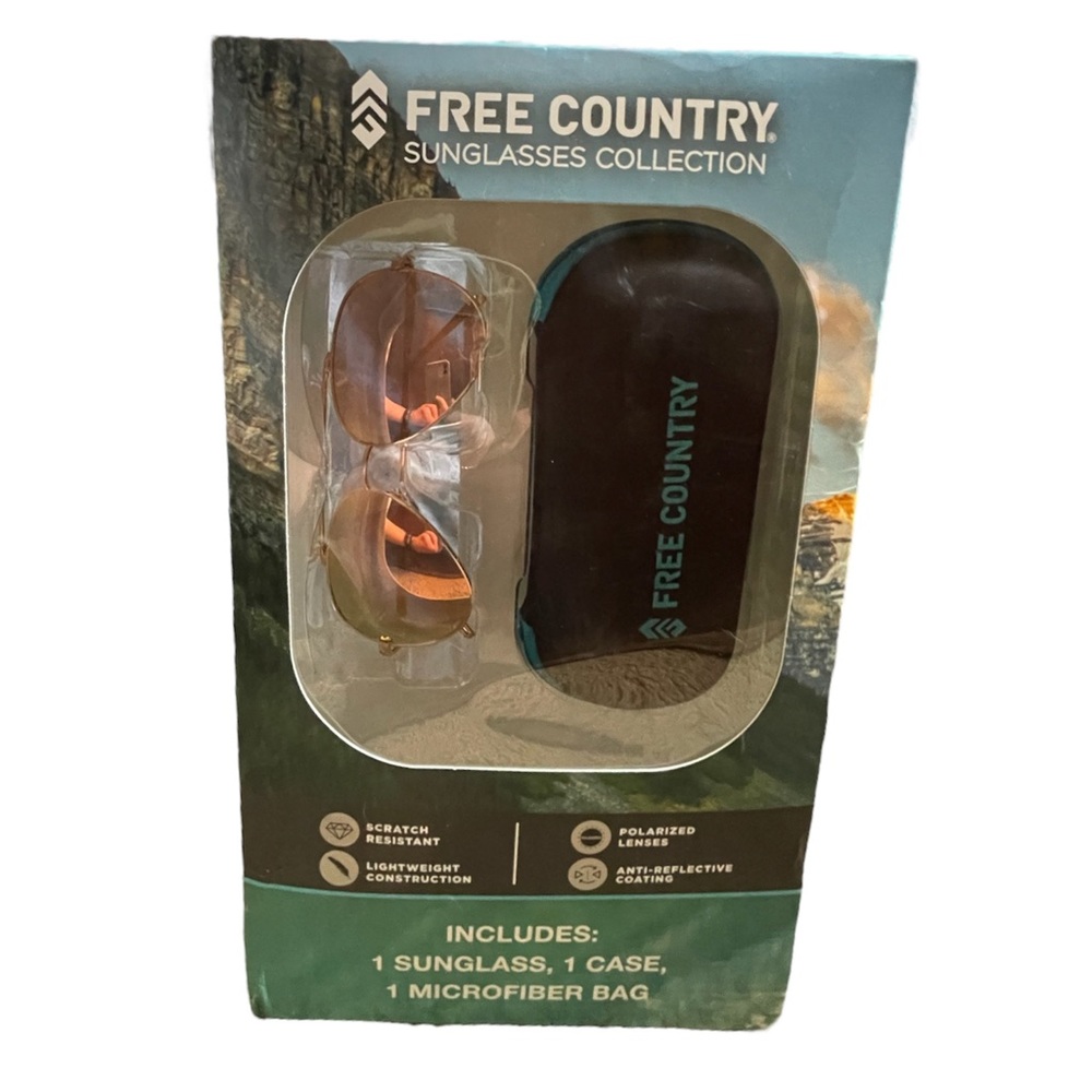 BOGO Reflective Sunglasses with Travel Case and Microfiber Bag